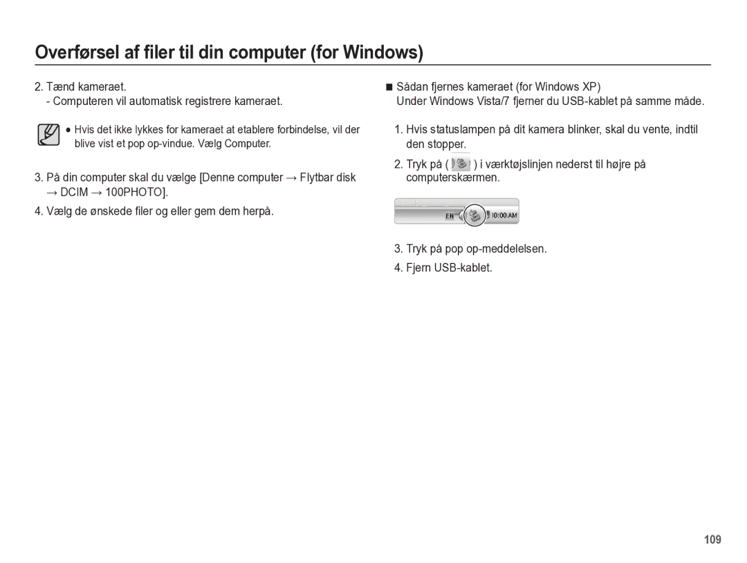 Samsung EC-WB5500BPBE2 manual Tryk på Værktøjslinjen nederst til højre på, Computerskærmen 