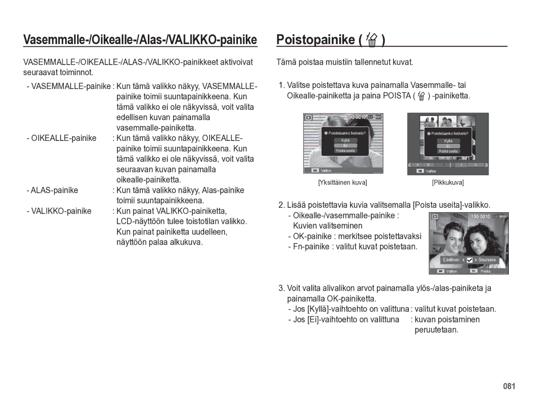 Samsung EC-WB5500BPBE2 manual Poistopainike Õ 