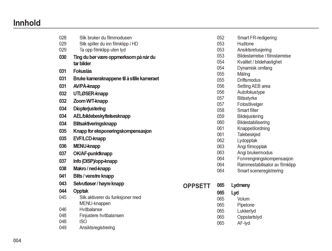 Samsung EC-WB5500BPBE2 Ting du bør være oppmerksom på når du, Tar bilder, Fokuslås, AV/PÅ-knapp, UTLØSER-knapp, MENU-knapp 