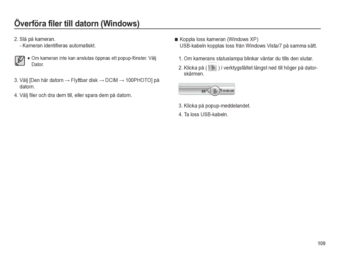 Samsung EC-WB5500BPBE2 manual Slå på kameran Kameran identifieras automatiskt 