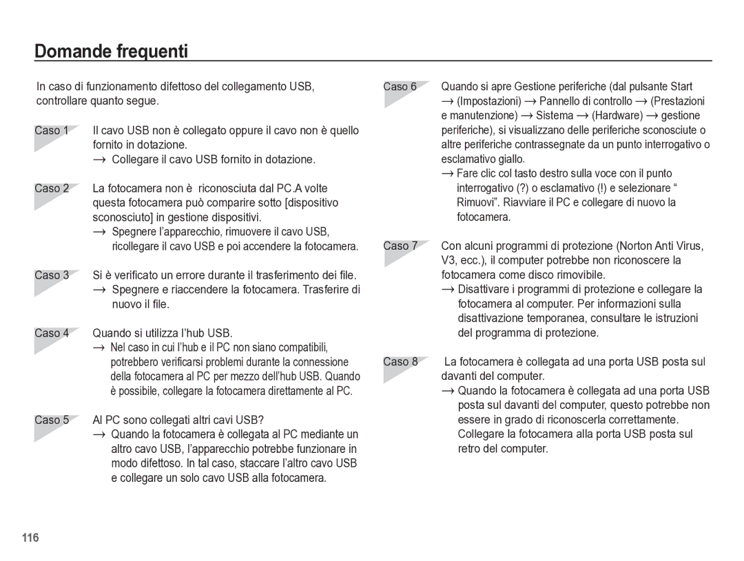 Samsung EC-WB5500BPBIT manual Domande frequenti 