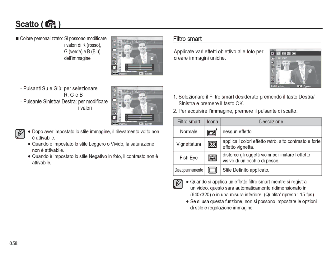 Samsung EC-WB5500BPBIT manual Filtro smart, E B 