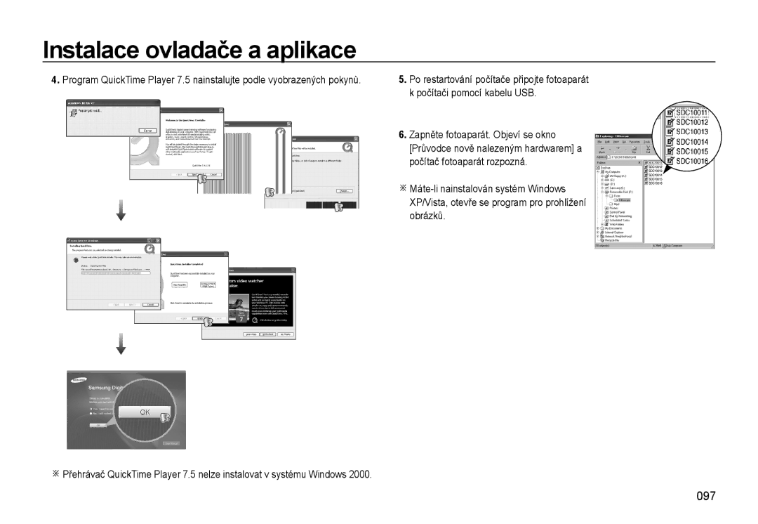 Samsung EC-WB550ABP/E3, EC-WB550BBP/E1, EC-WB550ABP/E1, EC-WB550BBP/E3 manual 097, Zapněte fotoaparát. Objeví se okno 