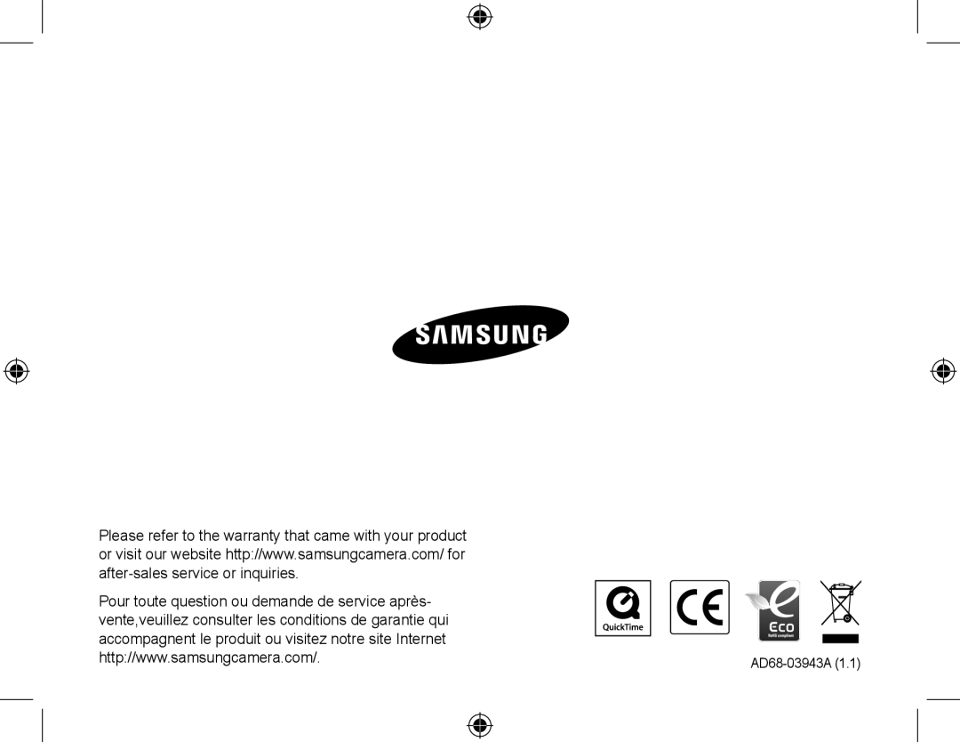 Samsung EC-WB550ABP/E2, EC-WB550BBP/FR, EC-WB550ABP/FR, EC-WB560BBP/FR, EC-WB550BBP/IT, EC-WB550BBP/E1 manual AD68-03943A 