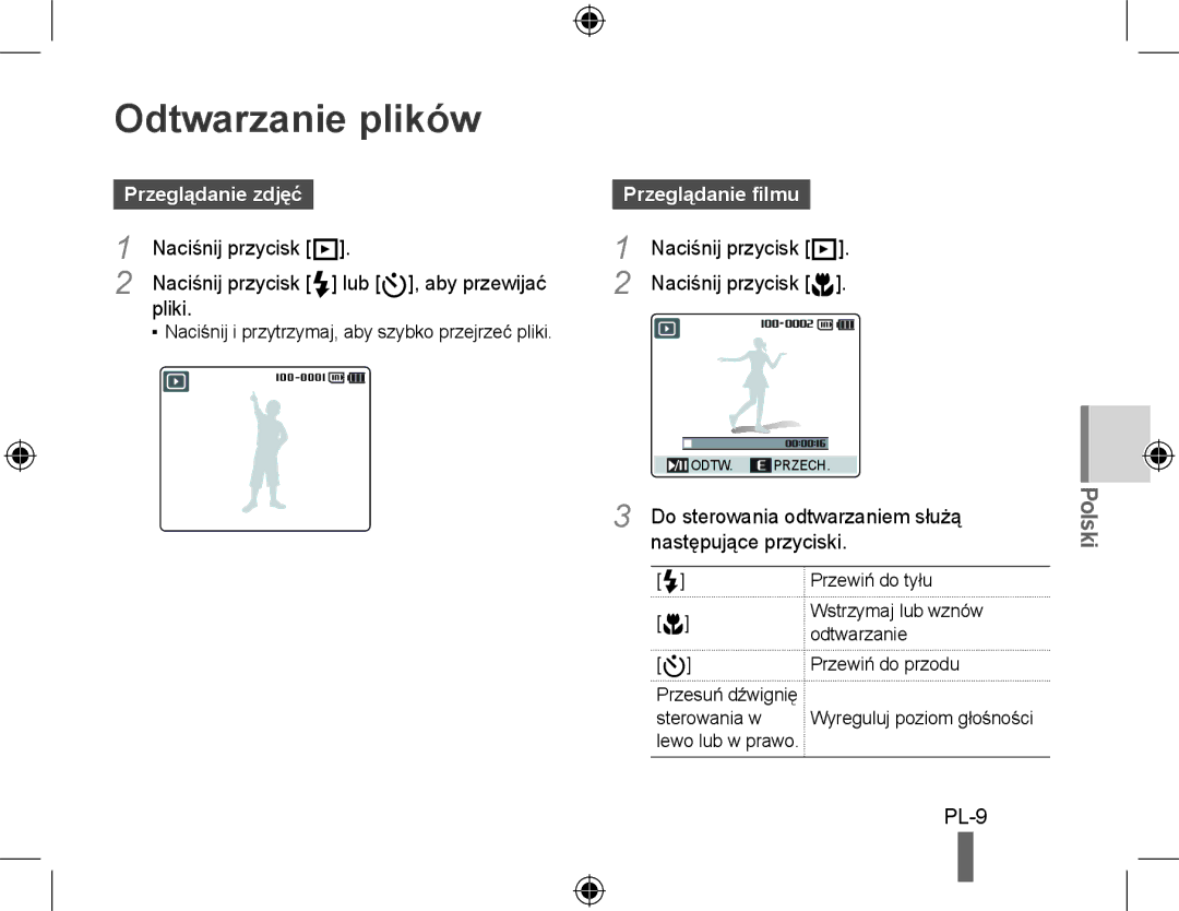 Samsung EC-WB550BBP/ME, EC-WB550BBP/FR, EC-WB550ABP/FR manual Odtwarzanie plików, Przeglądanie zdjęć, Przeglądanie filmu 