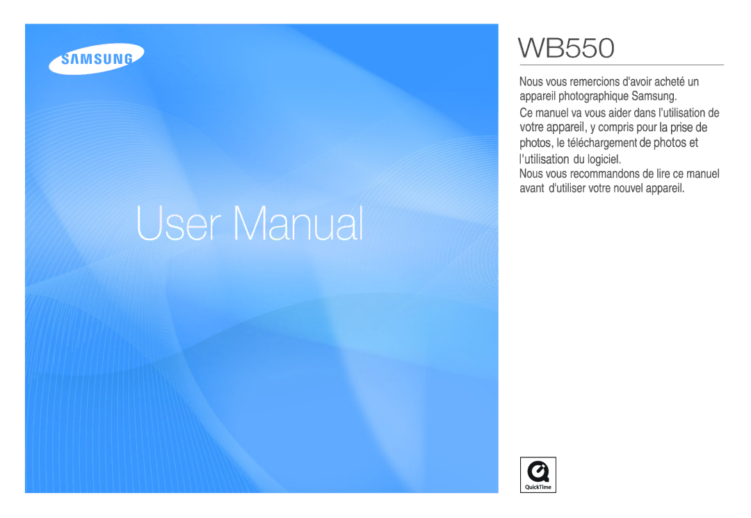 Samsung EC-WB550ABP/FR, EC-WB550BBP/FR, EC-WB560BBP/FR manual Quick Start Manual Guide de prise en main rapide 