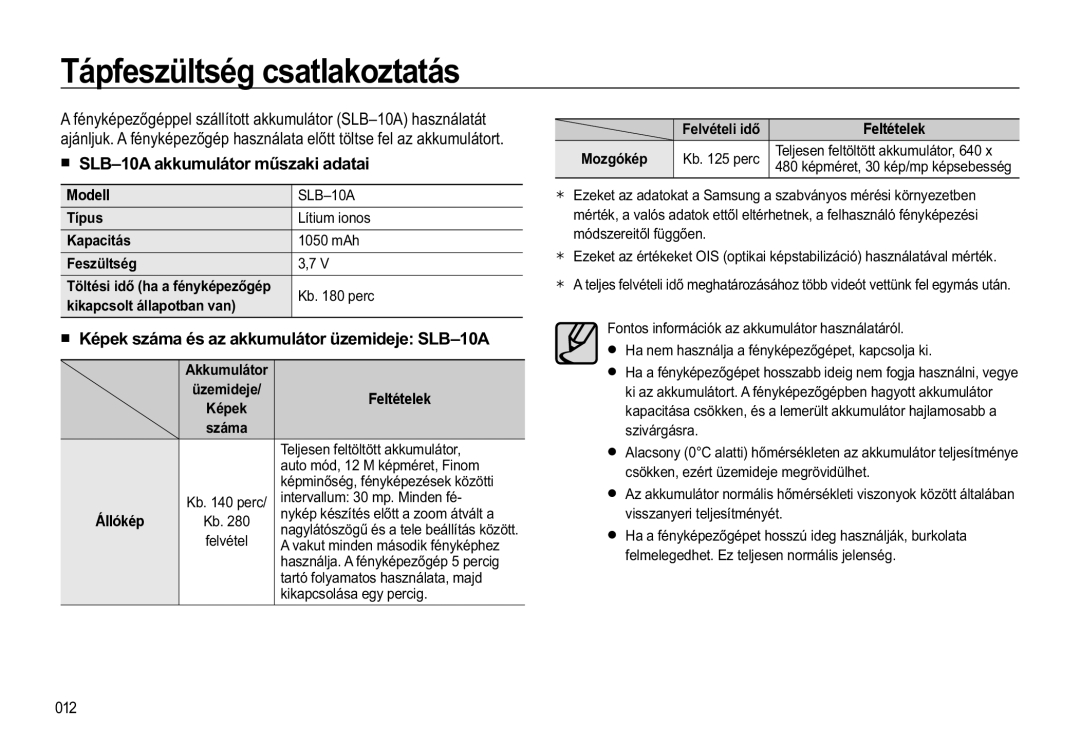 Samsung EC-WB550ABP/IT, EC-WB550BBP/IT, EC-WB550ABP/E3 manual 7iSIHVOWVpJFVDWODNRWDWiV, „ 6/%±$DNNXPXOiWRUPĦVDNLDGDWDL 