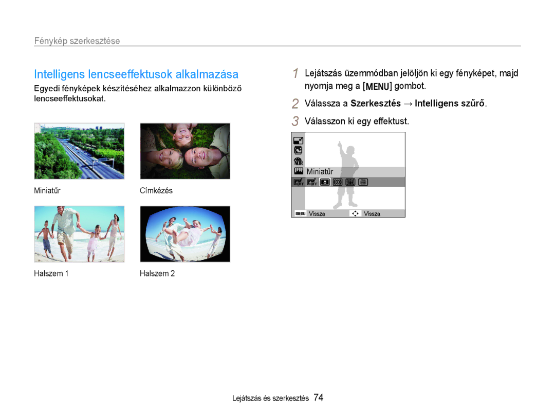 Samsung EC-WB600ZBPNE3, EC-WB600ZBPAIT, EC-WB600ZBPNIT, EC-WB600ZBPBE3 Intelligens lencseeffektusok alkalmazása, Miniatűr 