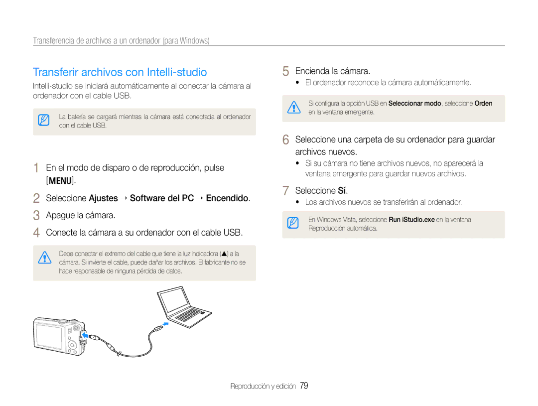 Samsung EC-WB600ZBPBE1 manual Transferir archivos con Intelli-studio, Transferencia de archivos a un ordenador para Windows 