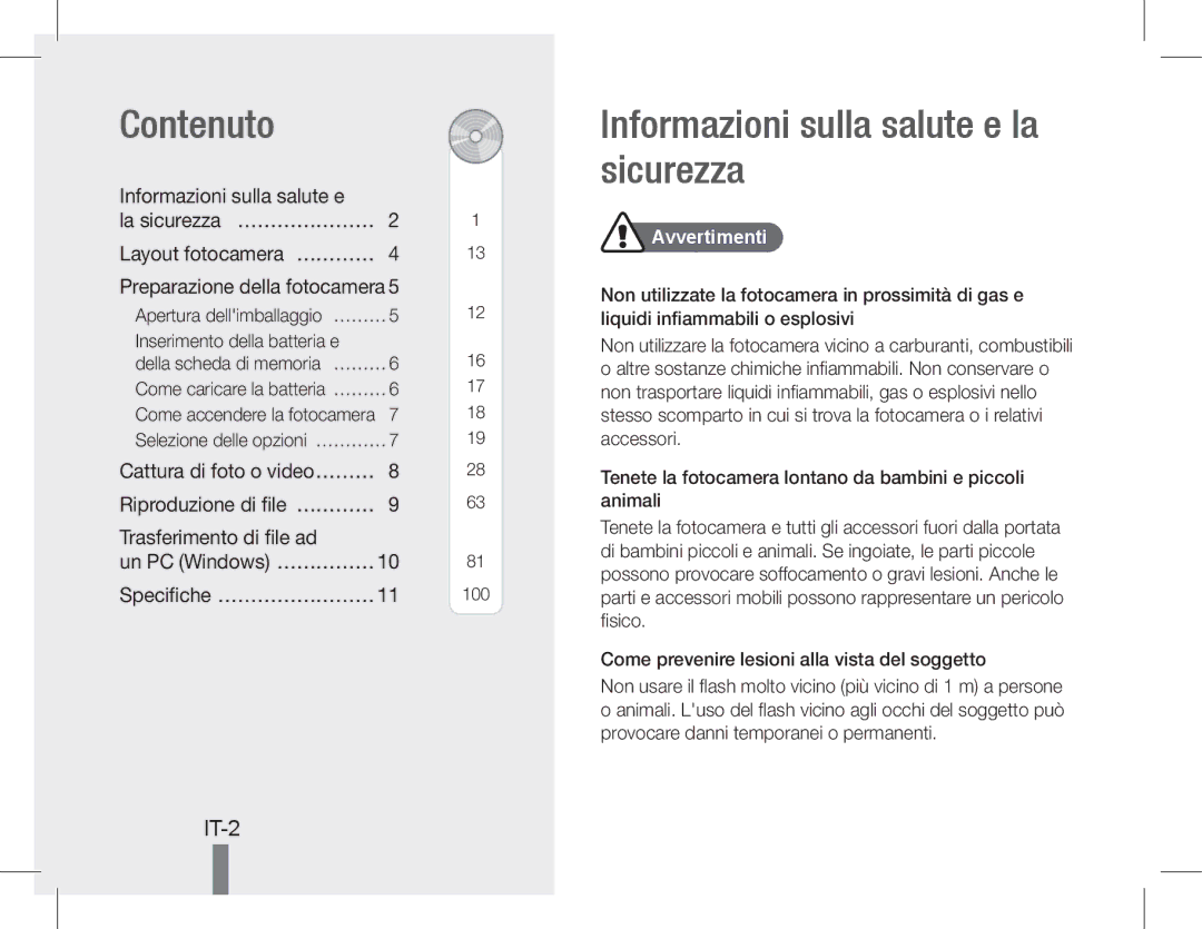 Samsung EC-WB600ZBPAIT, EC-WB600ZBPBE1 Contenuto, Informazioni sulla salute e la sicurezza, IT-2, Trasferimento di file ad 