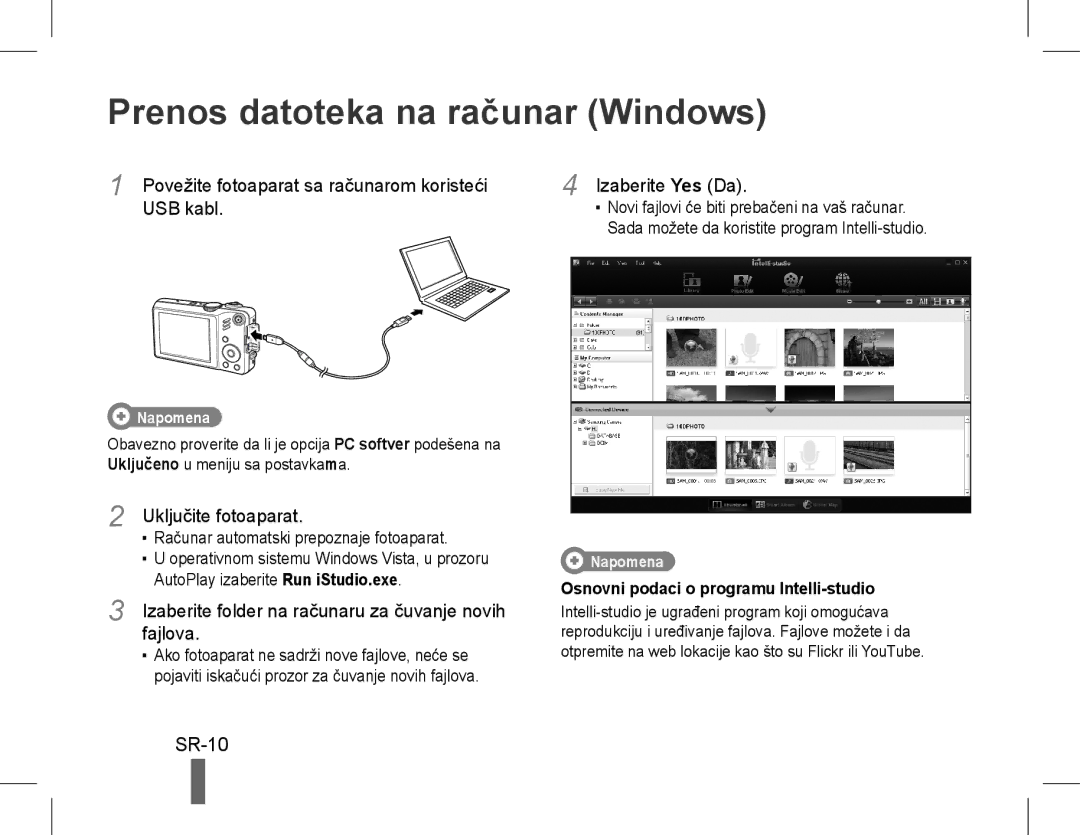 Samsung EC-WB600ZBPAIL, EC-WB600ZBPBE1, EC-WB610ZBDBE1, EC-WB600ZBPBGB manual Prenos datoteka na računar Windows, SR-10 