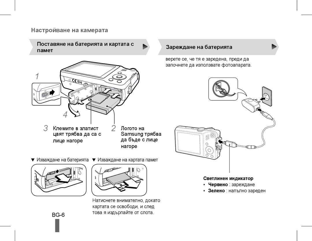 Samsung EC-WB600ZBPBVN, EC-WB600ZBPBE1, EC-WB610ZBDBE1 BG-6, Лице нагоре Логото на Samsung трябва да бъде с лице нагоре 