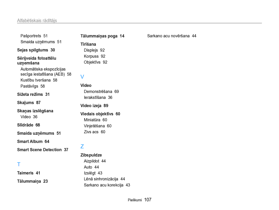 Samsung EC-WB600ZBPBE2 manual Pašportrets 51 Smaida uzņēmums, Displejs Korpuss Objektīvs, Demonstrēšana Ierakstīšana 