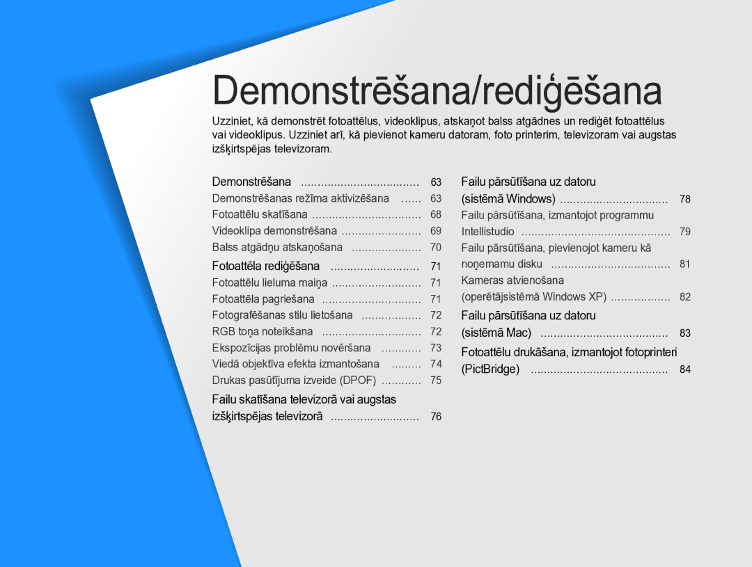 Samsung EC-WB600ZBPBRU, EC-WB600ZBPBE2 manual Demonstrēšana/rediģēšana 