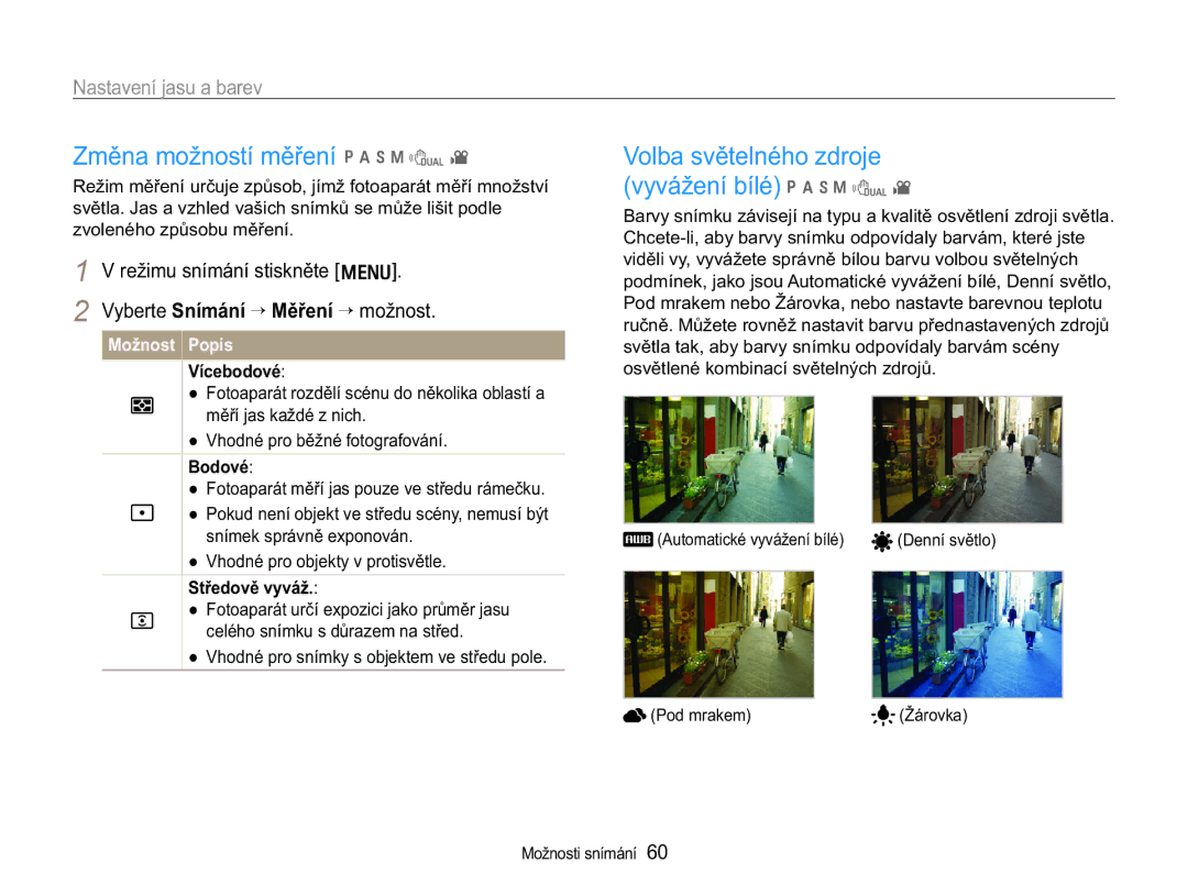 Samsung EC-WB650ZBPBE3 manual =PČQDPRåQRVWtPČĜHQt p a h n d, 9ROED VYČWHOQpKRGURMH Y\YiåHQtEtOp p a h n d, RGRYp 