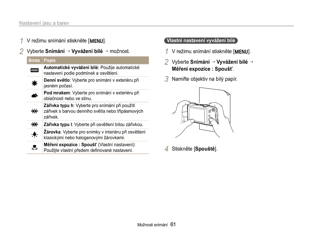 Samsung EC-WB650ZBPAE3 manual EHUWH6QtPiQt ¢9\YiåHQtEtOp ¢PRåQRVW, 1DPLĜWHREMHNWLYQDEtOêSDStU 6WLVNQČWH6SRXãWČ@ 