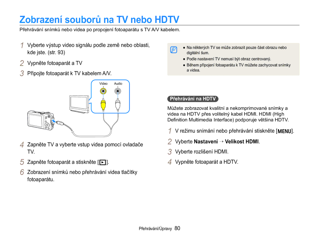 Samsung EC-WB650ZBPBE3, EC-WB650ZBPAE3 manual =REUDHQtVRXERUĤQD79QHER+79, EHUWH1DVWDYHQt ¢ 9HOLNRVW+0, 