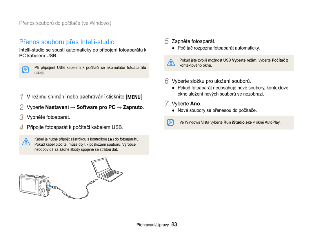 Samsung EC-WB650ZBPAE3, EC-WB650ZBPBE3 3ĜHQRVVRXERUĤGRSRþtWDþHYHLQGRZV, 3ĜLSRMWHIRWRDSDUiWNSRþtWDþLNDEHOHP86% 