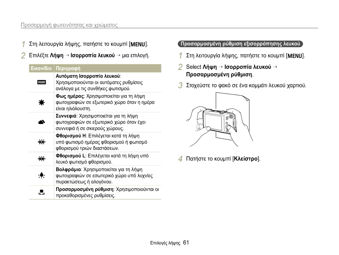 Samsung EC-WB650ZBPAE3 manual ȆȡȠıĮȡȝȠıȝȑȞȘȡȪșȝȚıȘ, ȆȡȠıĮȡȝȠıȝȑȞȘȡȪșȝȚıȘİȟȚıȠȡȡȩʌȘıȘȢȜİȣțȠȪ, ǼʌȚȜȠȖȑȢȜȒȥȘȢ 