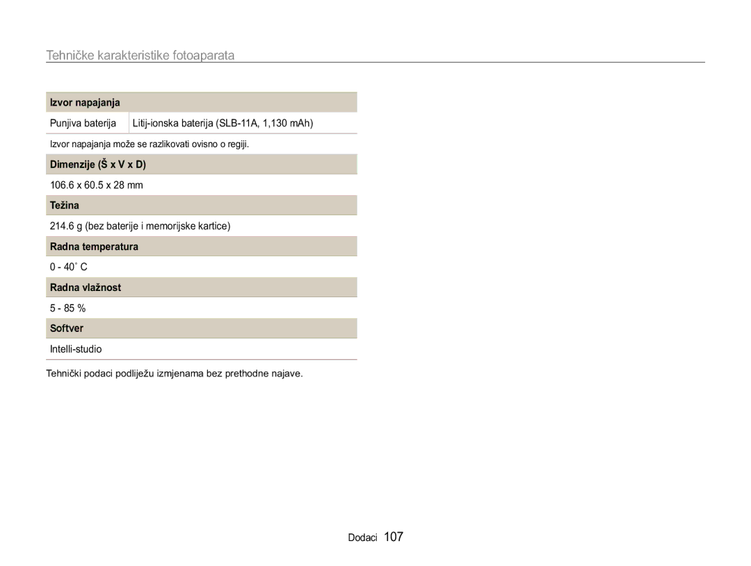 Samsung EC-WB650ZBPAE3, EC-WB650ZBPBE3 manual YruQdsdmdqmd, LPHQLMHâ9, 7HåLQD, 5DGQDWHPSHUDWXUD, 5DGQDYODåQRVW 