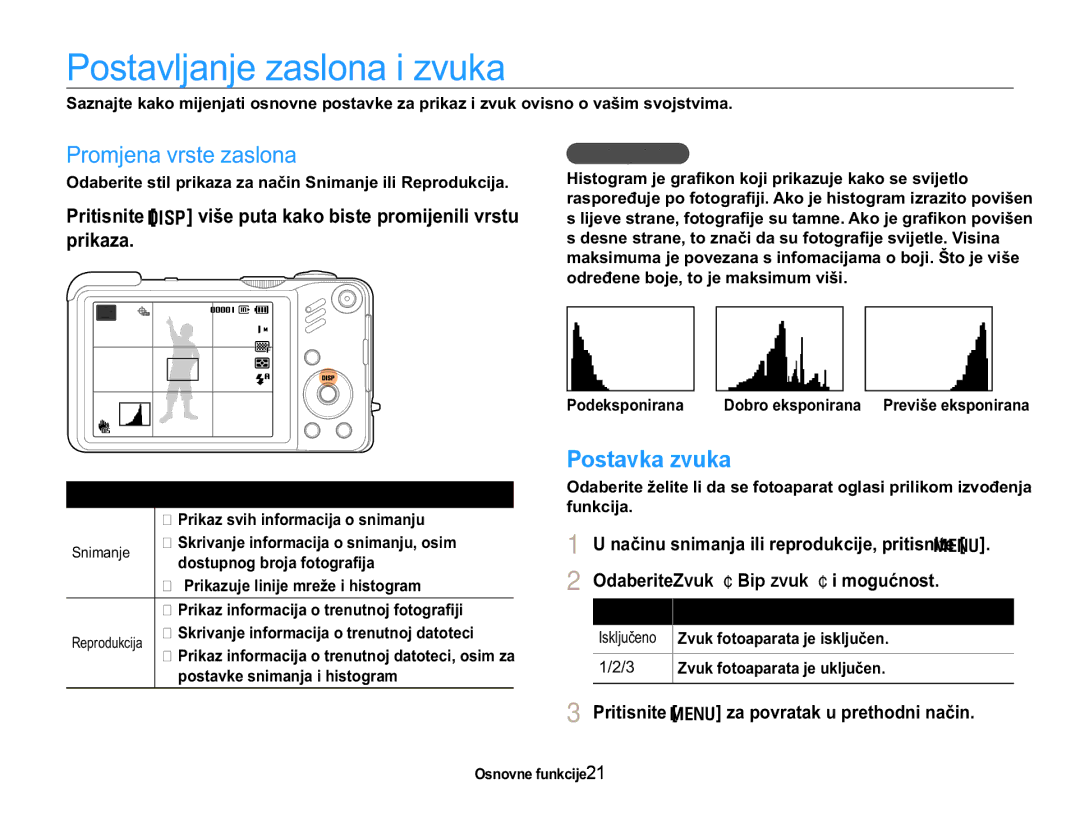 Samsung EC-WB650ZBPAE3 3URPMHQDYUVWHDVORQD, Postavka zvuka, 2GDEHULWHZvuk ¢ Bip zvuk ¢LPRJXüQRVW, 0RJXüQRVW Opis 