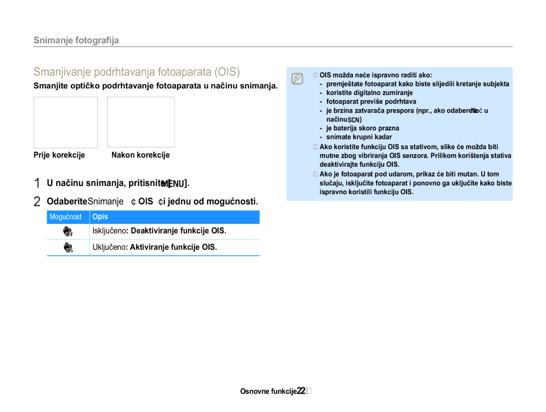 Samsung EC-WB650ZBPBE3, EC-WB650ZBPAE3 manual 3ULMHNRUHNFLMH 1DNRQNRUHNFLMH, 2VQRYQHIXQNFLMH 