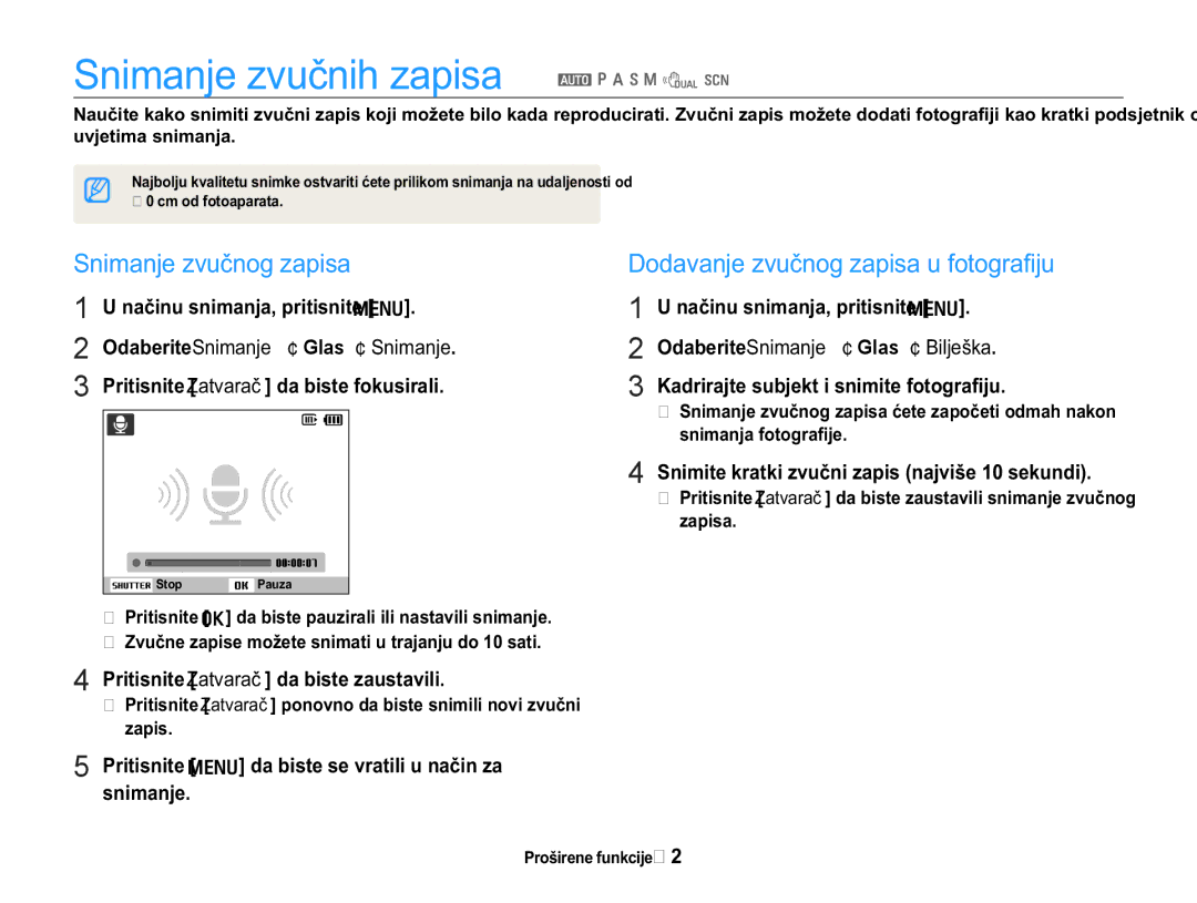 Samsung EC-WB650ZBPBE3 6QLPDQMHYXþQLKDSLVD a p a h n d s, 6QLPDQMHYXþQRJDSLVD, 2GDEHULWH6QLPDQMH ¢ Glas ¢ 6QLPDQMH 