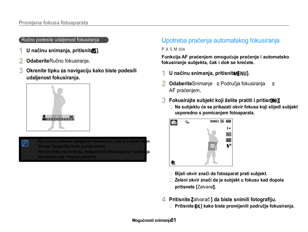 Samsung EC-WB650ZBPAE3 manual 2GDEHULWH5XþQRIRNXVLUDQMH, XgdomhqrvwIrnxvludqmd, $SUDüHQMHP, 0RJXüQRVWLVQLPDQMD 