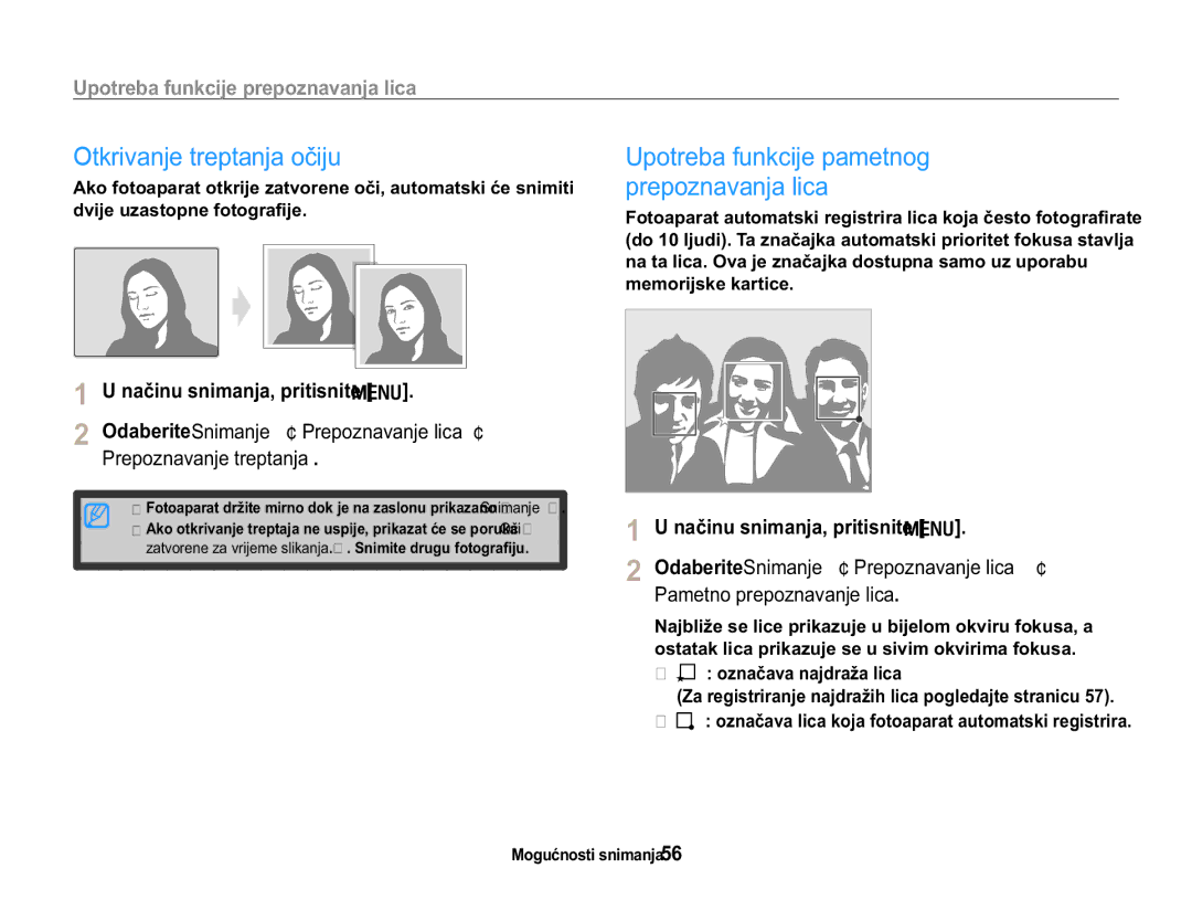 Samsung EC-WB650ZBPBE3, EC-WB650ZBPAE3 OWNULYDQMHWUHSWDQMDRþLMX8SRWUHEDIXQNFLMHSDPHWQRJ, 3DPHWQRSUHSRQDYDQMHOLFD 