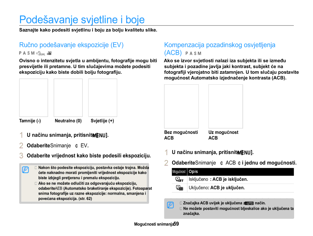 Samsung EC-WB650ZBPAE3, EC-WB650ZBPBE3 manual 3RGHãDYDQMHVYMHWOLQHLERMH, 5XþQRSRGHãDYDQMHHNVSRLFLMH9, 6YMHWOLMH 