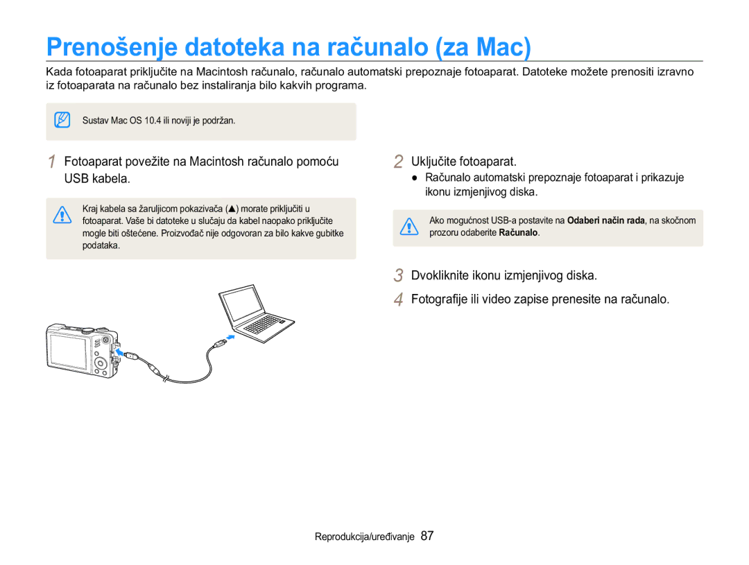 Samsung EC-WB650ZBPAE3 manual 3UHQRãHQMHGDWRWHNDQDUDþXQDORD0DF, LnrqxLpmhqmlyrjGlvnd, 5HSURGXNFLMDXUHÿLYDQMH 