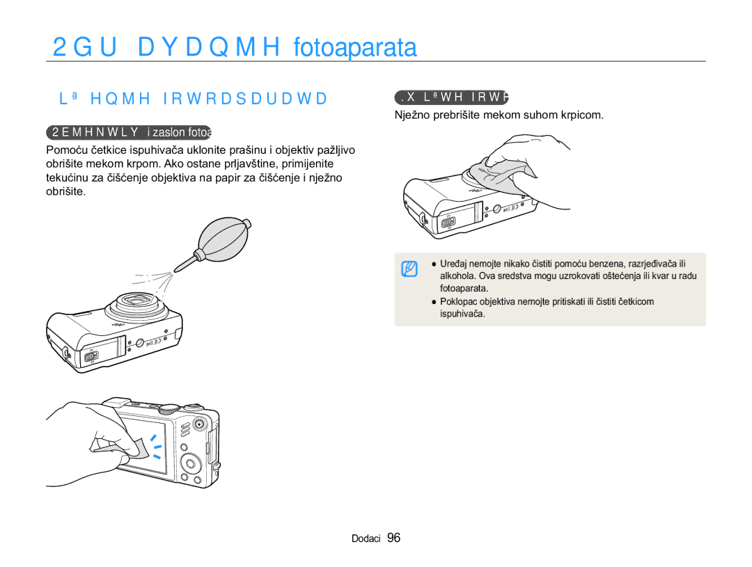 Samsung EC-WB650ZBPBE3 2GUåDYDQMHfotoaparata, ÝLãüHQMHIRWRDSDUDWD, 2EMHNWLY i zaslon fotoaparata, XüLãWHIRWRDSDUDWD 