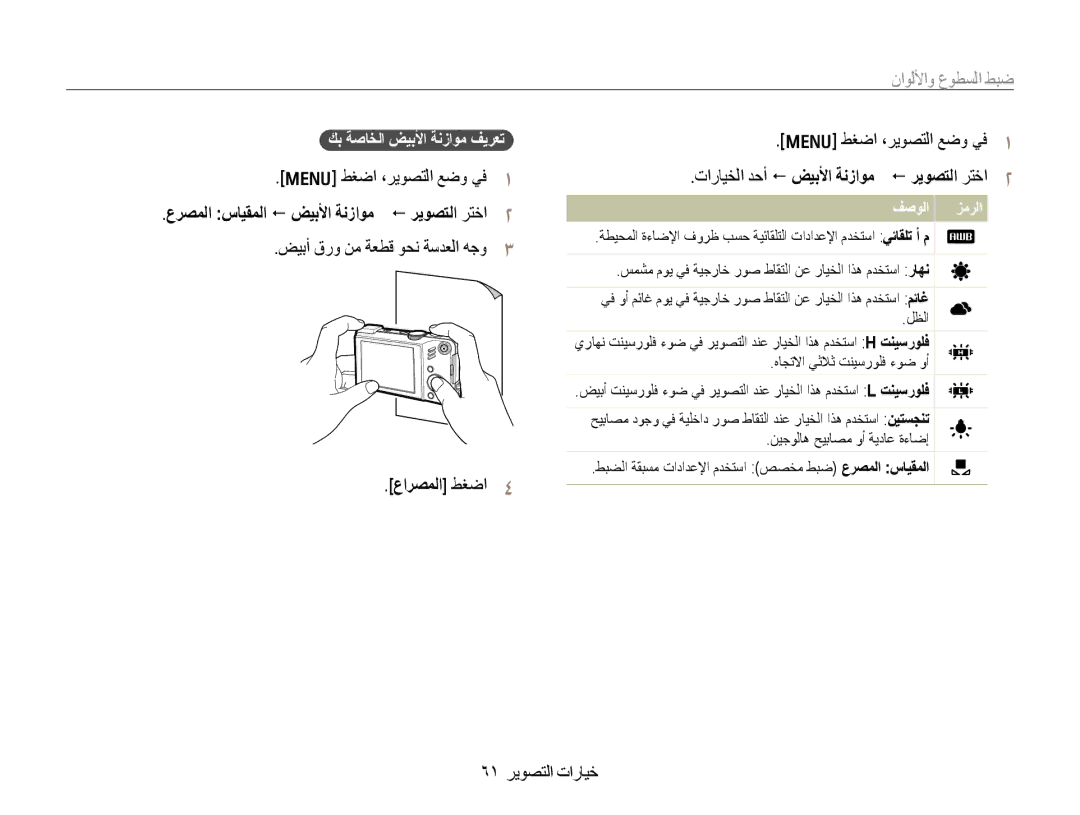 Samsung EC-WB650ZBPBSA manual ξϴΑϕέϭϦϣΔότϗϮΤϧΔγΪόϟϪΟϭ, عاήμϤﻟا@ςϐο ȋ m@ςϐοˬήϳϮμΘϟϊοϭϲϓ, ˿˺ ήϳϮμΘϟΕέΎϴΧ 