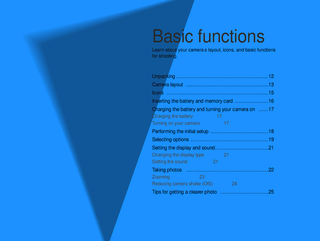 Samsung EC-WB650ZBPBSA, EC-WB650ZBPBE1, EC-WB660ZBDBE1, EC-WB650ZBPAE3, EC-WB650ZBPBIT, EC-WB650ZBPAIT manual Basic functions 