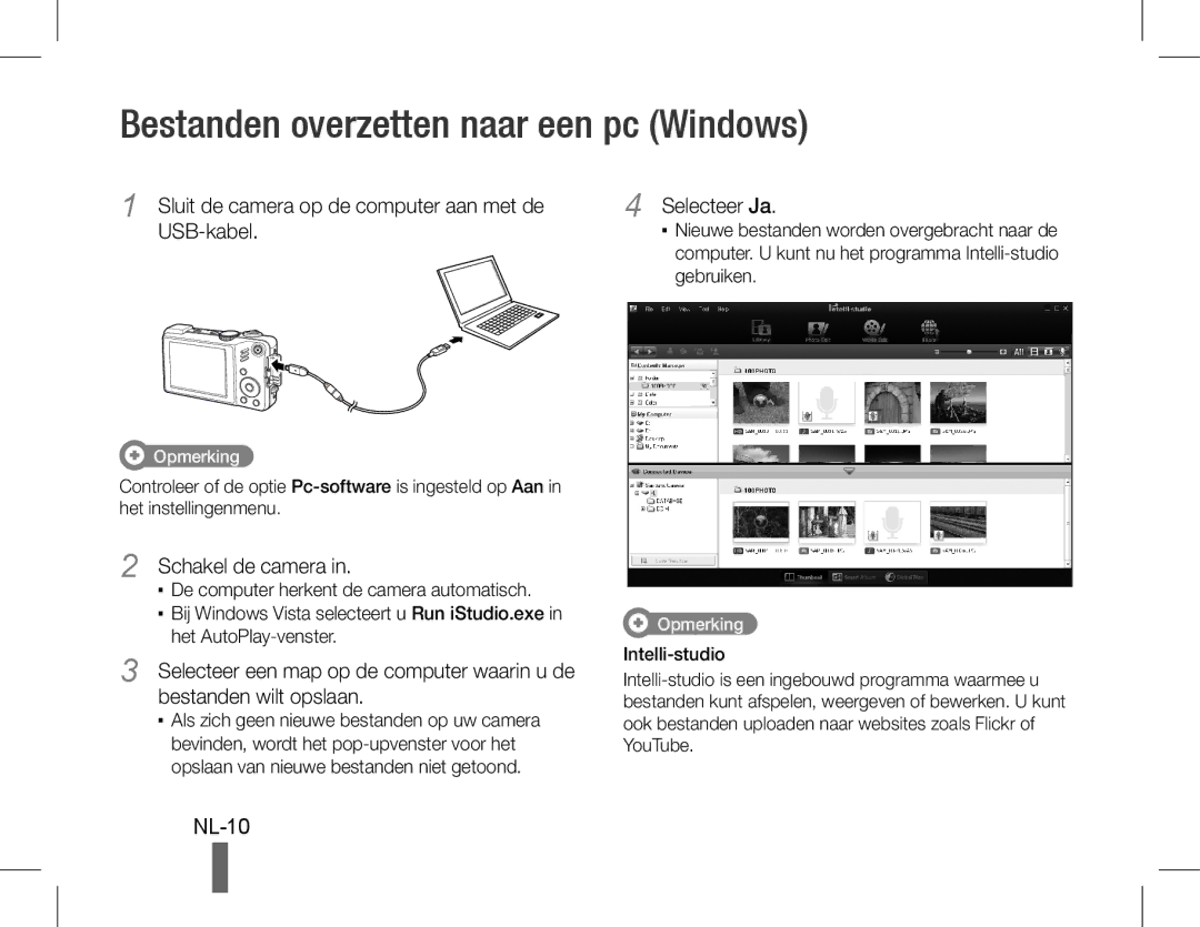 Samsung EC-WB650ZBPBZA, EC-WB650ZBPBE1 Bestanden overzetten naar een pc Windows, NL-10, Schakel de camera, Selecteer Ja 