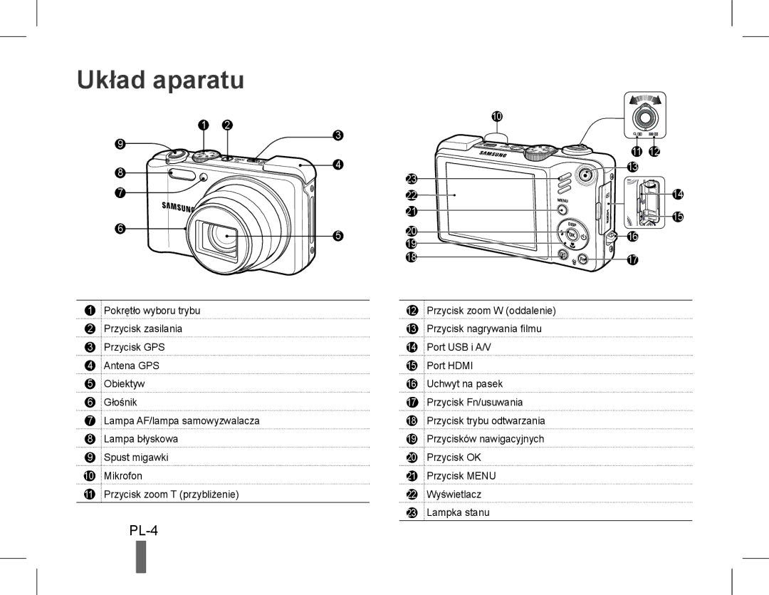 Samsung EC-WB650ZBPAVN, EC-WB650ZBPBE1, EC-WB660ZBDBE1, EC-WB650ZBPAE3, EC-WB650ZBPBIT, EC-WB650ZBPAIT Układ aparatu, PL-4 