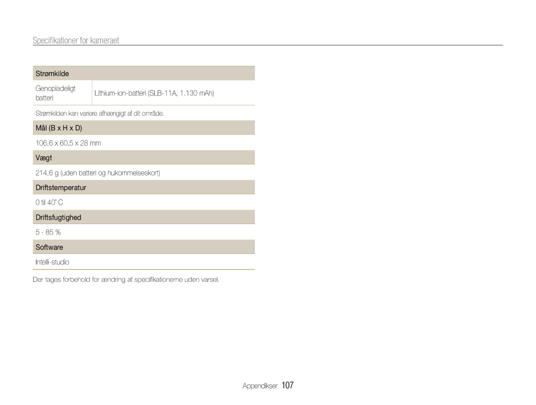 Samsung EC-WB660ZBDBE2, EC-WB650ZBPBE2 manual Strømkilden kan variere afhængigt af dit område 