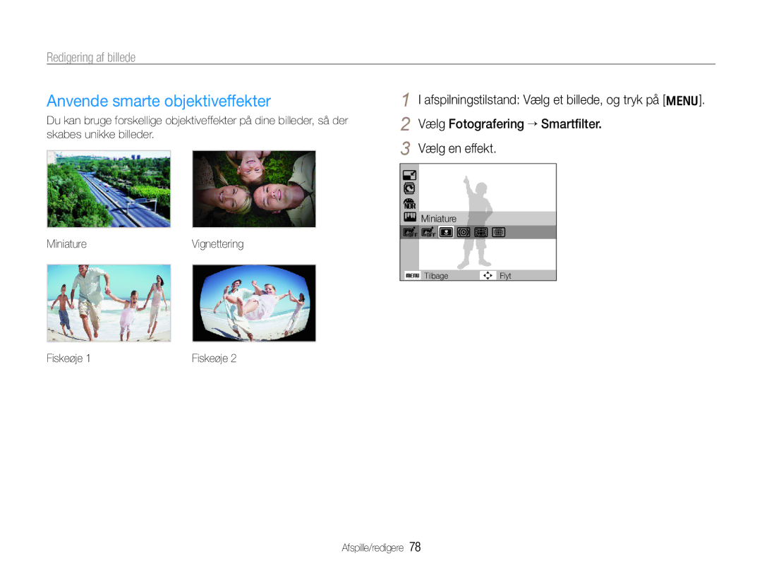 Samsung EC-WB650ZBPBE2, EC-WB660ZBDBE2 manual Anvende smarte objektiveffekter, Miniature 