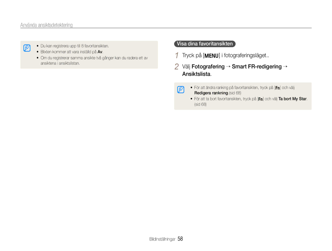 Samsung EC-WB650ZBPBE2, EC-WB660ZBDBE2 manual Visa dina favoritansikten 