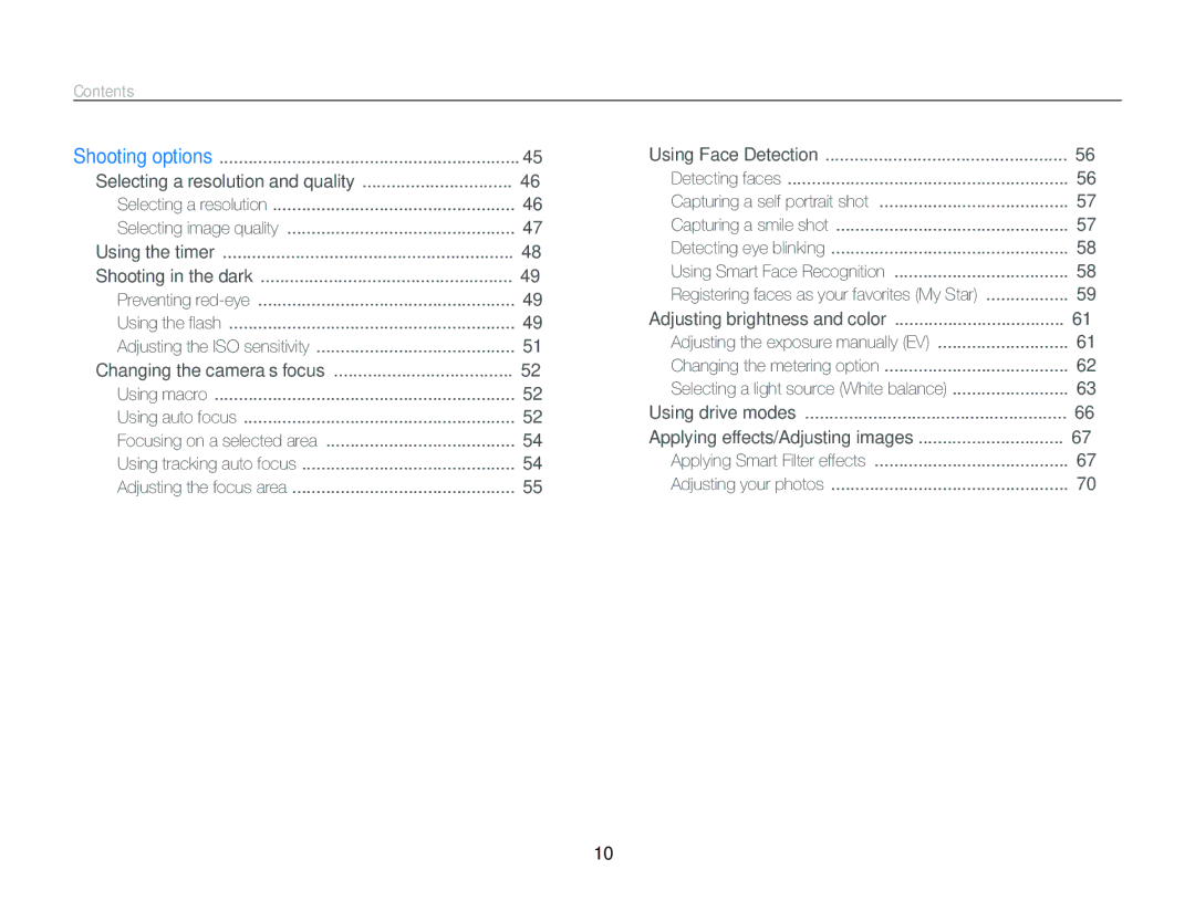 Samsung EC-WB690ZBPBE2, EC-WB690ZBPBE1, EC-WB690ZBPBRU manual Contents 