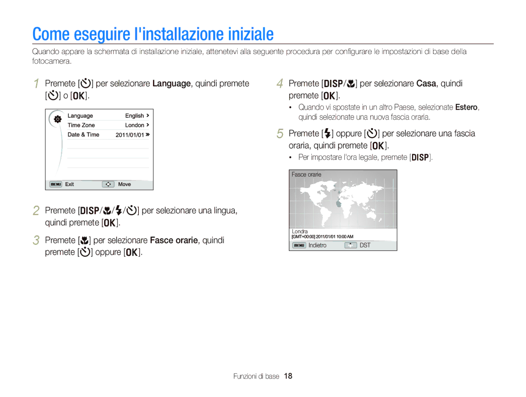 Samsung EC-WB690ZBPBE1 manual Come eseguire linstallazione iniziale 