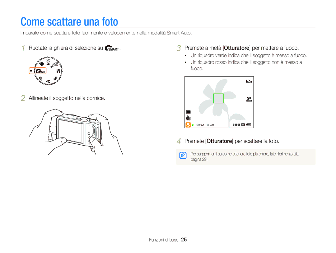 Samsung EC-WB690ZBPBE1 manual Come scattare una foto, Premete Otturatore per scattare la foto 