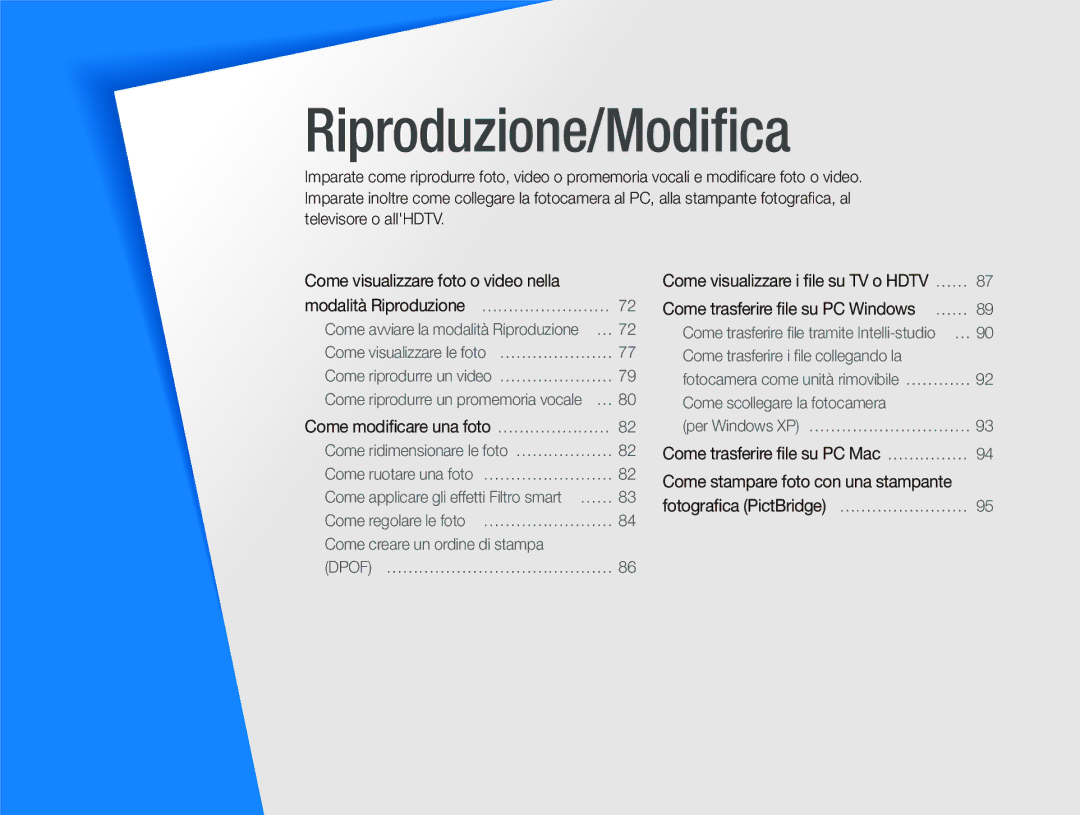 Samsung EC-WB690ZBPBE1 manual Riproduzione/Modiﬁca, Come trasferire ﬁle su PC Windows 