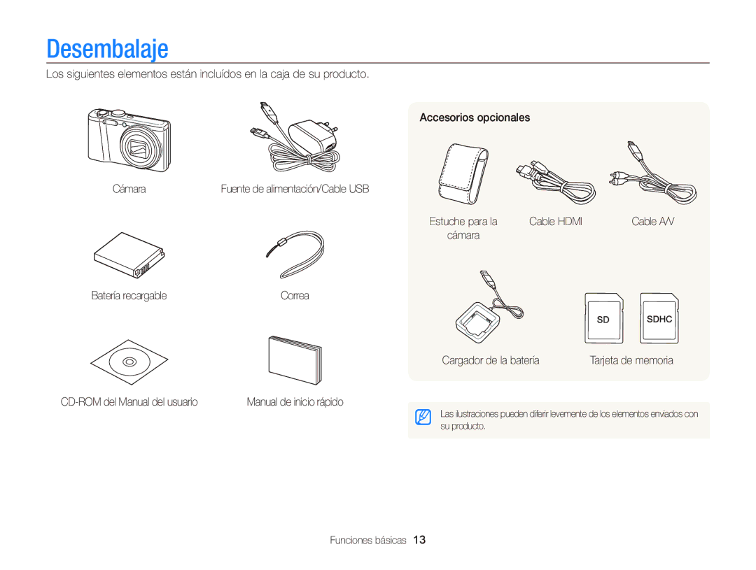 Samsung EC-WB690ZBPBE1 manual Desembalaje 