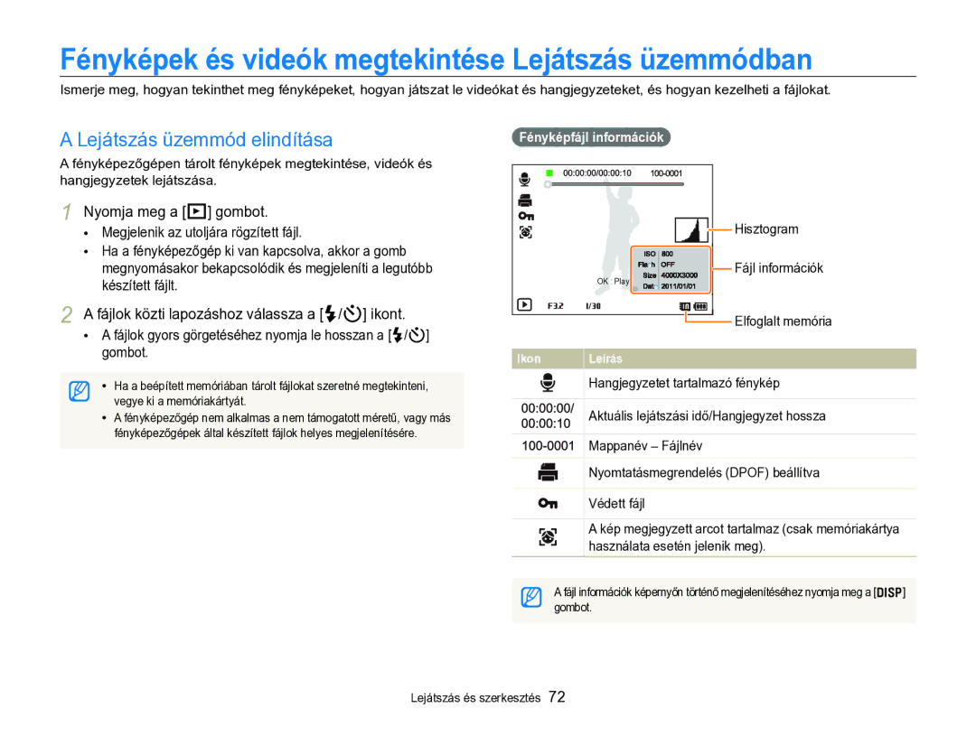 Samsung EC-WB690ZBPBE2 manual Fényképek és videók megtekintése Lejátszás üzemmódban, Nyomja meg a P gombot 