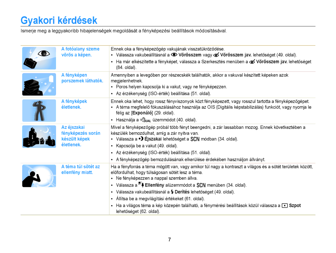 Samsung EC-WB700ZBPBE1, EC-WB700ZBPSE3, EC-WB700ZBPBE3, EC-WB700ZBPBE2 manual Gyakori kérdések, Szpot 