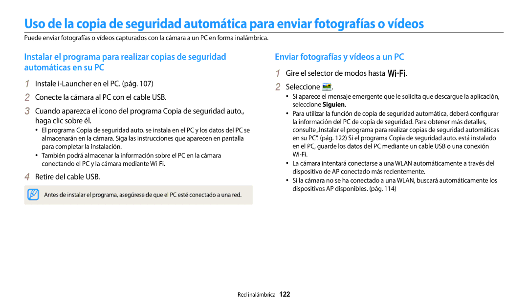 Samsung EC-WB800FBPBE1, EC-WB700ZBPBE1, EC-WB800FBPWE1 manual Enviar fotografías y vídeos a un PC, Retire del cable USB 