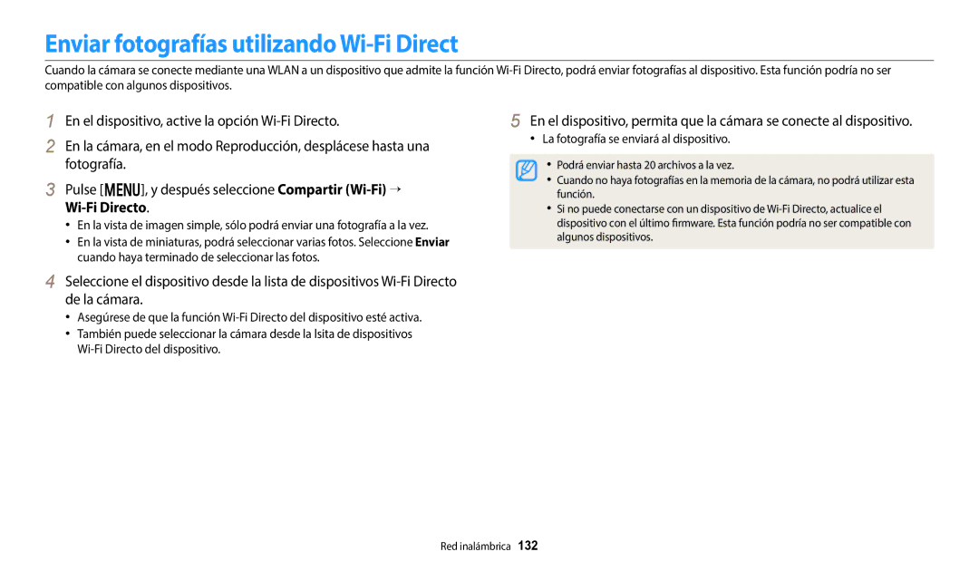 Samsung EC-WB800FBPRIL, EC-WB700ZBPBE1 Enviar fotografías utilizando Wi-Fi Direct, La fotografía se enviará al dispositivo 