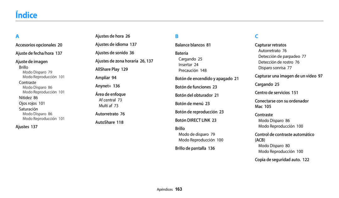 Samsung EC-WB800FFPBE1, EC-WB700ZBPBE1, EC-WB800FBPWE1, EC-WB800FFPWE1, EC-WB800FBPBE1, EC-WB800FBPRIL, EC-WB800FBPWIL Índice 