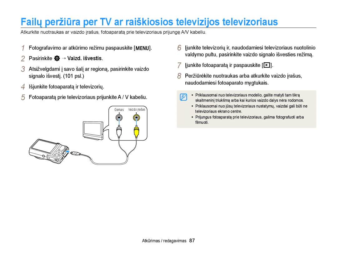 Samsung EC-WB700ZBPBE2 manual Pasirinkite n “ Vaizd. išvestis 